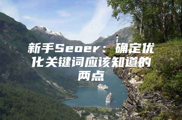 新手Seoer：确定优化关键词应该知道的两点