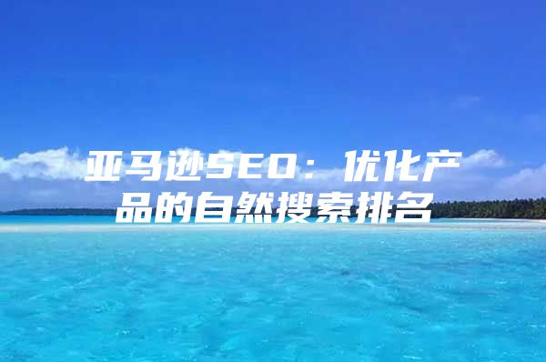 亚马逊SEO：优化产品的自然搜索排名