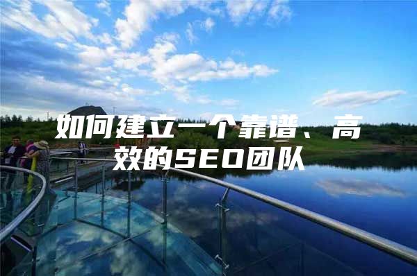 如何建立一个靠谱、高效的SEO团队