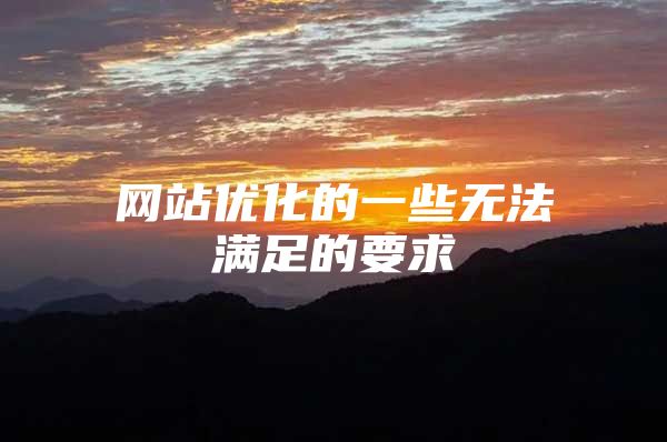 网站优化的一些无法满足的要求