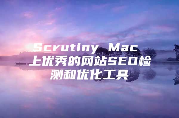 Scrutiny Mac 上优秀的网站SEO检测和优化工具