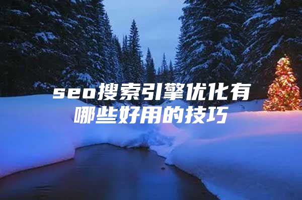 seo搜索引擎优化有哪些好用的技巧