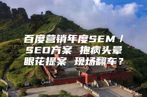 百度营销年度SEM／SEO方案 抱病头晕眼花提案 现场翻车？