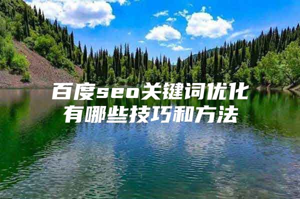 百度seo关键词优化有哪些技巧和方法
