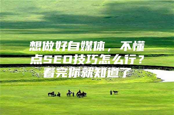 想做好自媒体，不懂点SEO技巧怎么行？看完你就知道了