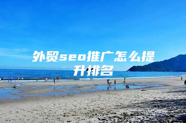 外贸seo推广怎么提升排名