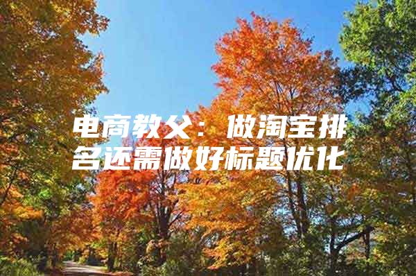 电商教父：做淘宝排名还需做好标题优化