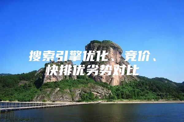 搜索引擎优化、竞价、快排优劣势对比