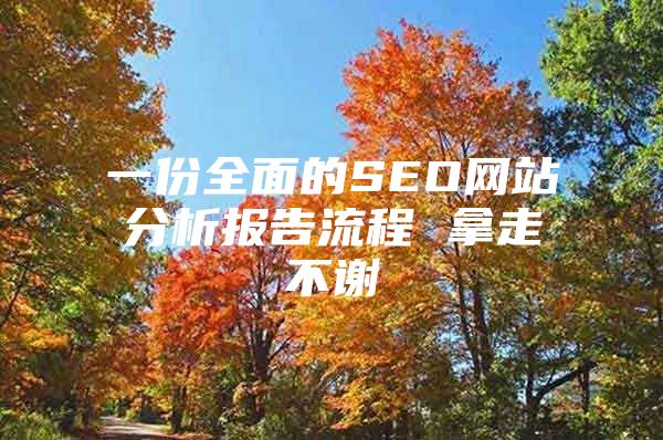 一份全面的SEO网站分析报告流程 拿走不谢