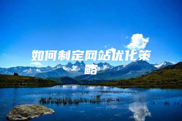 如何制定网站优化策略