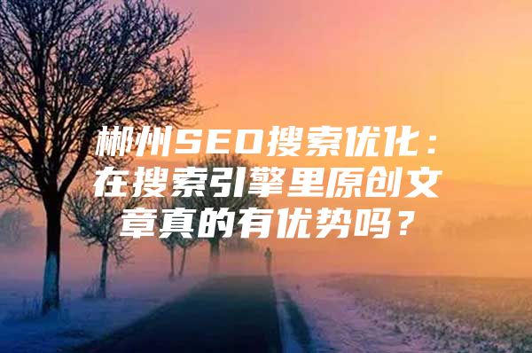 郴州SEO搜索优化：在搜索引擎里原创文章真的有优势吗？