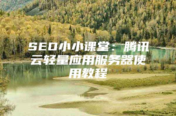 SEO小小课堂：腾讯云轻量应用服务器使用教程