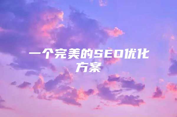 一个完美的SEO优化方案