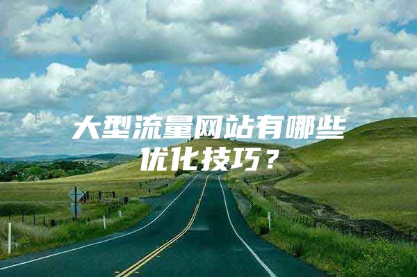 大型流量网站有哪些优化技巧？