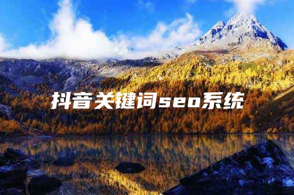 抖音关键词seo系统