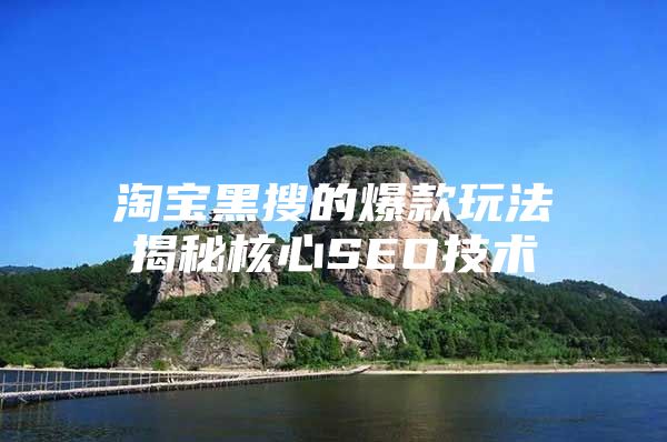 淘宝黑搜的爆款玩法揭秘核心SEO技术