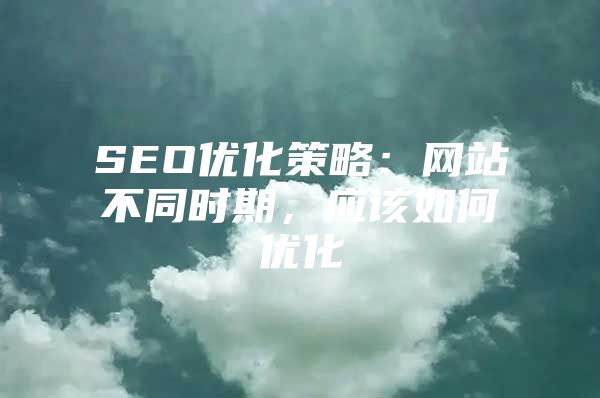 SEO优化策略：网站不同时期，应该如何优化