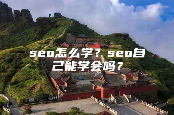 seo怎么学？seo自己能学会吗？
