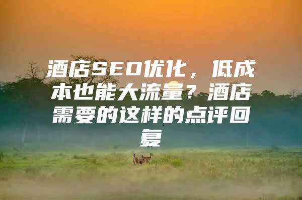酒店SEO优化，低成本也能大流量？酒店需要的这样的点评回复