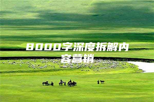 8000字深度拆解内容营销