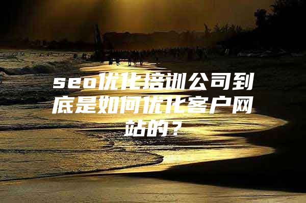 seo优化培训公司到底是如何优化客户网站的？
