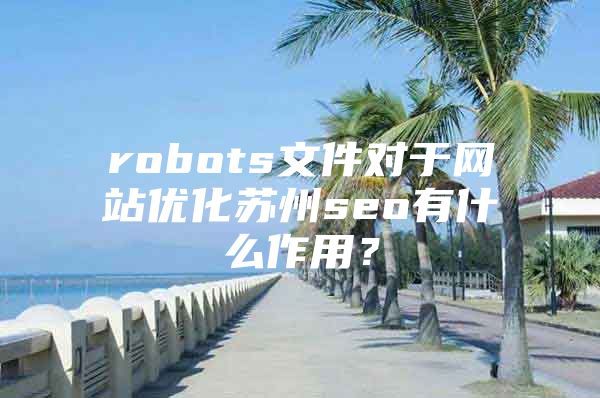 robots文件对于网站优化苏州seo有什么作用？