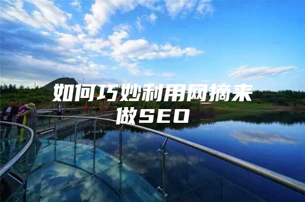 如何巧妙利用网摘来做SEO