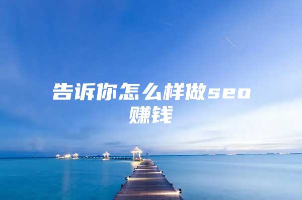 告诉你怎么样做seo赚钱