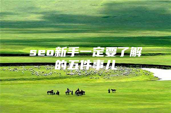 seo新手一定要了解的五件事儿