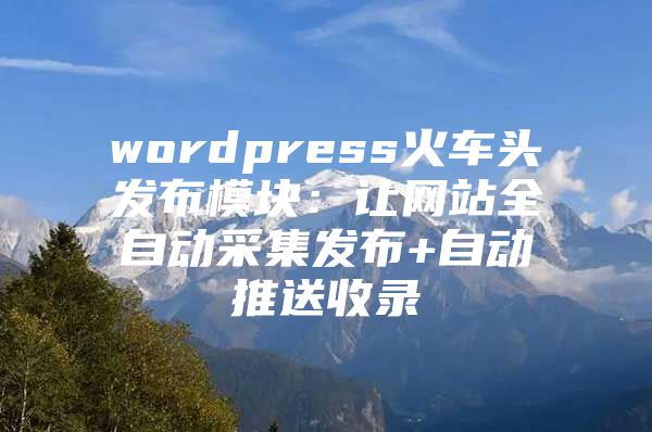 wordpress火车头发布模块：让网站全自动采集发布+自动推送收录