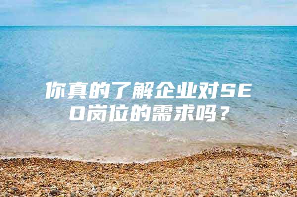 你真的了解企业对SEO岗位的需求吗？