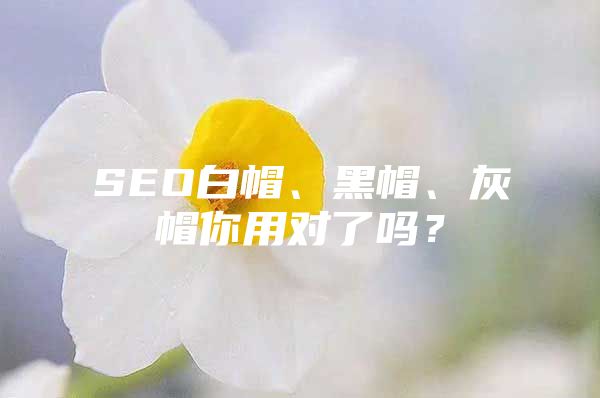 SEO白帽、黑帽、灰帽你用对了吗？