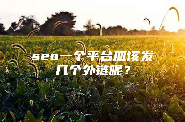 seo一个平台应该发几个外链呢？