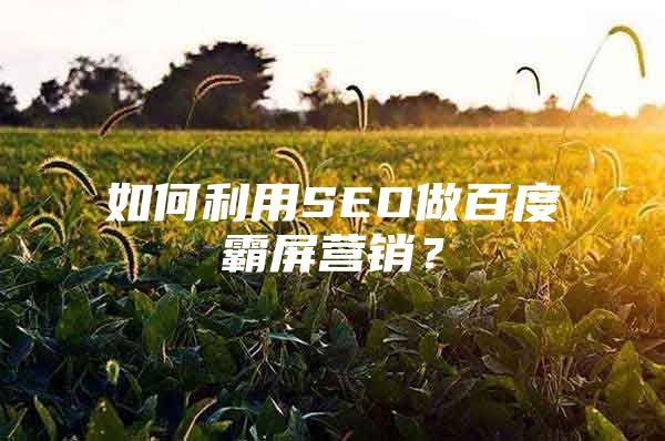 如何利用SEO做百度霸屏营销？