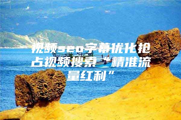 视频seo字幕优化抢占视频搜索“精准流量红利”