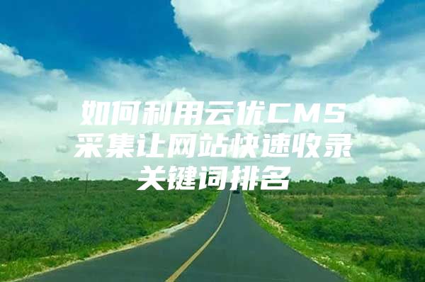 如何利用云优CMS采集让网站快速收录关键词排名