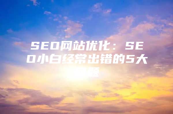 SEO网站优化：SEO小白经常出错的5大问题