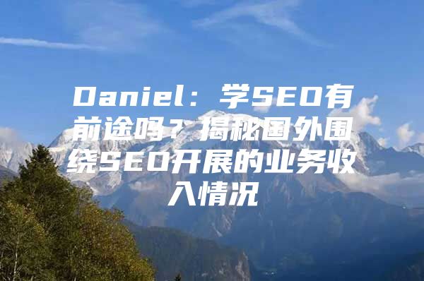 Daniel：学SEO有前途吗？揭秘国外围绕SEO开展的业务收入情况