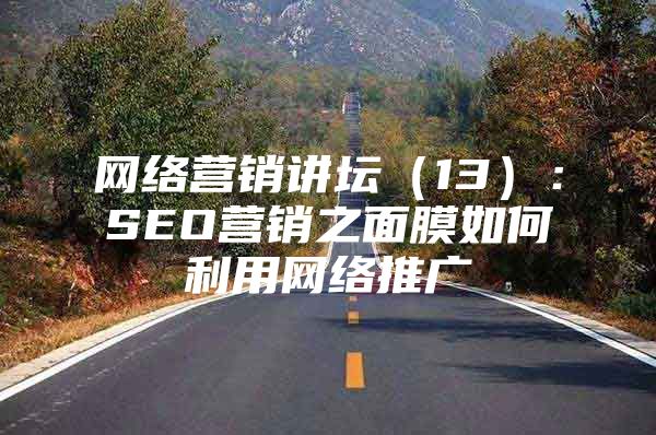 网络营销讲坛（13）：SEO营销之面膜如何利用网络推广