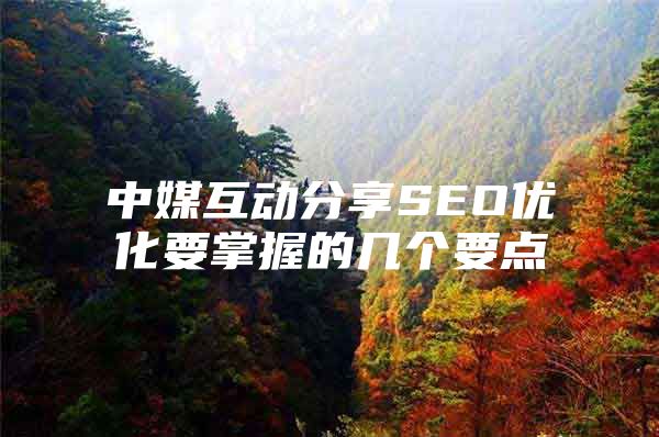 中媒互动分享SEO优化要掌握的几个要点
