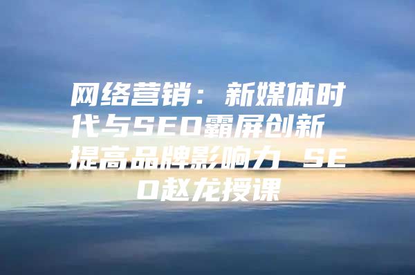 网络营销：新媒体时代与SEO霸屏创新 提高品牌影响力 SEO赵龙授课