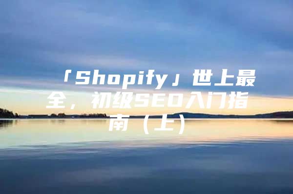 「Shopify」世上最全，初级SEO入门指南（上）