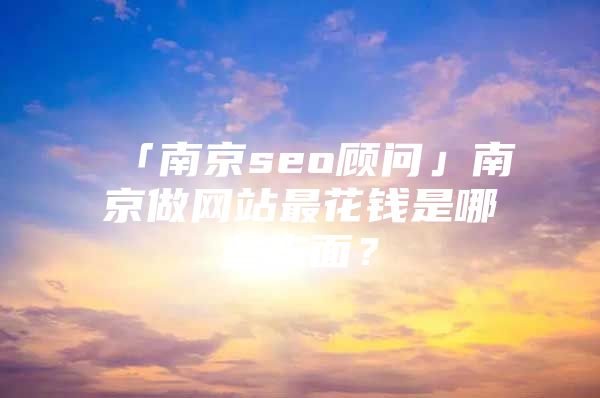 「南京seo顾问」南京做网站最花钱是哪些方面？