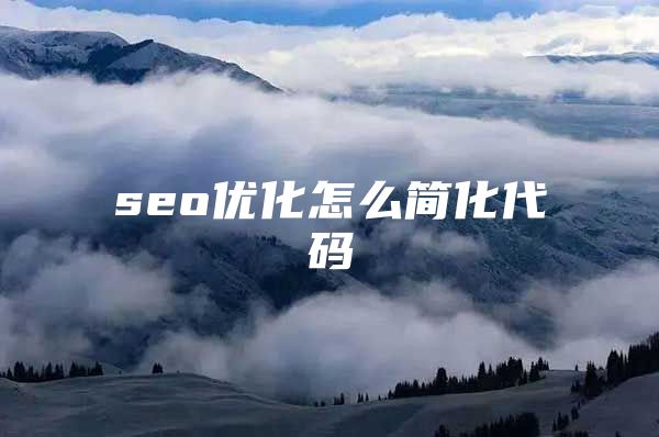 seo优化怎么简化代码