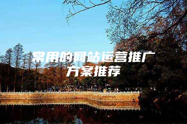 常用的网站运营推广方案推荐