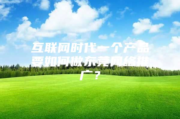 互联网时代一个产品要如何做东莞网络推广？