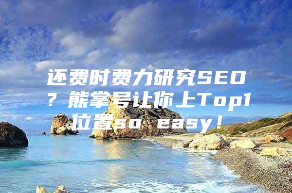 还费时费力研究SEO？熊掌号让你上Top1位置so easy！