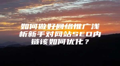 如何做好网络推广浅析新手对网站SEO内链该如何优化？