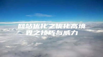 网站优化之优化高境界之技巧与威力