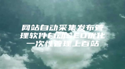 网站自动采集发布管理软件自动SEO优化一次性管理上百站